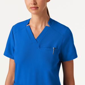 Women's Hospital <b>Scrub</b> <b>Top</b> Woven Cotton Fabric - Product Image 1