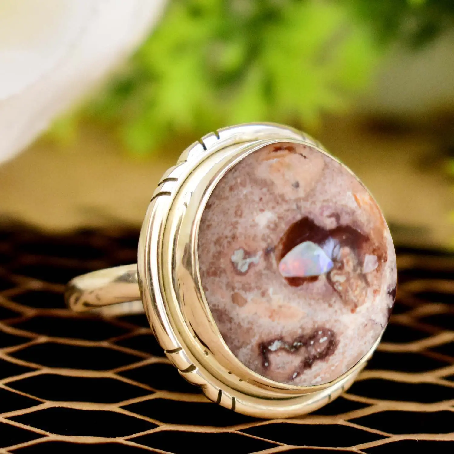 Koleksi terbaru batu permata alami Opal Multi api batu permata Solid 925 Sterling Silver buatan tangan perhiasan kustom cincin Opal unik