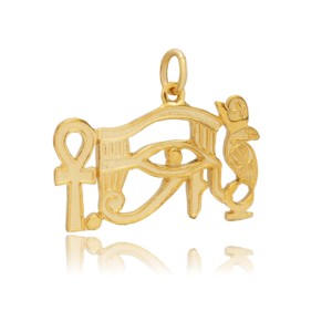 Colgante de Plata de Ley 925 para Mujer con Diseño de Ojo de Ra y Ankh, Símbolo Egipcio, Hecho a Mano en Turquía, Joyería Moderna - Product Image 4