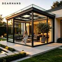 Panneaux de véranda en verre trempé résistants au vent, aluminium haute résistance, imperméables pour balcon d'appartement, sur mesure