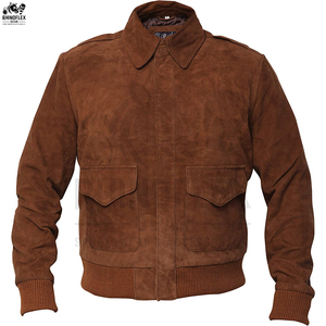 Men's Real <b>Suede</b> Leather <b>Jacket</b> Canvas Winter Breathable Casual Fully Custom Made High Quality Front Logo - Product Image 4