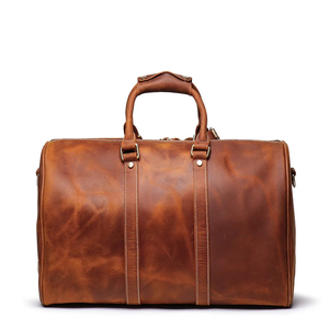 Sac de voyage en cuir souple de haute qualité unisexe sacs à main de voyage Weekender sac de sport 100% peau de vache grand sac en cuir - Product Image 3