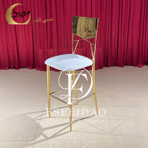 Muebles de Club Modernos de Lujo, Taburete Alto de Acero Inoxidable con Cojín Azul para Bar en Casa, Comedor, Uso en Exteriores y Hoteles - Product Image 5