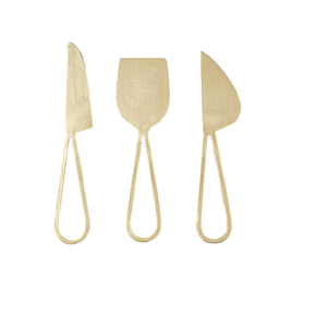 Ensemble de couteaux à fromage multifonctionnels avec manche en résine, luxe royal, faits à la main, plaqués or, écologiques - Product Image 2