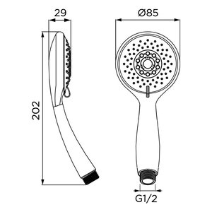 Cabezal de Ducha Mali Cromo 0194CR de 3 Funciones para Idro Bric y Otros Accesorios de Duchas de 3 Funciones - Product Image 2