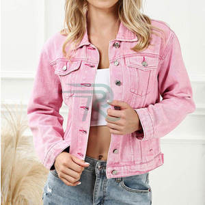 แจ็คเก็ตยีนส์ผู้หญิง OEM Razorts International สไตล์ลำลองสำหรับฤดูหนาว เป็นมิตรกับสิ่งแวดล้อม สไตล์วินเทจ ติดกระดุมปกติ ผ้าไนลอน/คอตตอน 340 กรัม - Product Image 4
