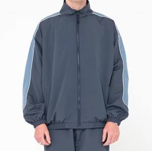 Ensemble deux pièces réfléchissant avec logo personnalisé Survêtement coupe-vent en nylon unisexe - Product Image 2