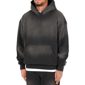 Sweatshirts d'hiver en molleton à motifs solides de qualité supérieure pour hommes Sun Faded Hooded Online ODM Customization on Sale - Product Image 3