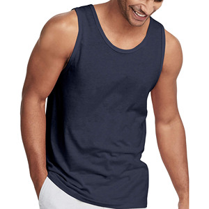 2025 Customized Lightweight Breathable Men's Gym <b>Vest</b> <b>Black</b> Tank Tops 100% Cotton <b>Knitted</b> Sporty Workout Fitness Tops - Product Image 1