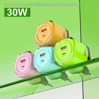 Pengisi Daya Dinding Aluminium Tipe-C USB 30W PD 3.0 Quick Charge 3.0 Satu Port Output 20V Input 15V 2A Proteksi Sirkuit Pendek untuk Ponsel