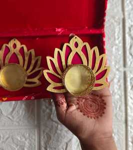 Portavelas de loto de madera MDF con caja Bnadhani para regalos de Diwali regalo de devolución indio recuerdo de boda regalo de matrimonio Shagun Box Set - Product Image 4