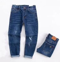 Pantalons pour garçons de la meilleure qualité pour enfants, jeans pour tout-petits, vêtements en denim extensible, pantalons pour enfants en blanc et délavé, coupe ample