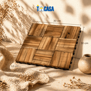 Interlocking Wood Deck Tiles 30x30cm Outdoor Waterproof Balcony Flooring DIY Garden Patio Wooden Tiles Solid Wood Decking - Product Image 2