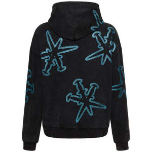 Nouveau sweat à capuche d'hiver pour homme personnalisé avec strass, fermeture éclair, col montant et poche zippée sur la main - Product Image 3