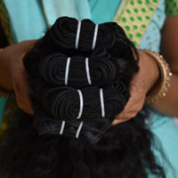 Extensions de Cheveux Humains Bouclés Remy Indiens Naturels Noirs de Haute Qualité, Non Transformés, Cheveux de Temple Bruts, pour Tissage Fusion