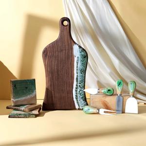 Planche à découper en bois avec poignée, lavable au lave-vaisselle, écologique, antibactérienne, en résine, planche à découper pour le fromage, de haute qualité - Product Image 5