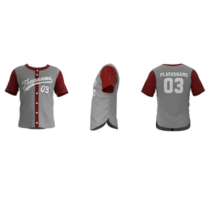Uniforme de baseball gris Mahroon, vêtements d'équipe confortables, tissu doux au toucher, imprimé par sublimation, dernier uniforme de baseball pour hommes - Product Image 6