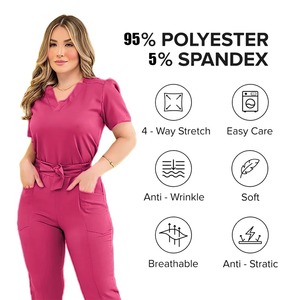Prima más de moda de las mujeres de alta calidad al por mayor chaqueta de hospital médico Scrub Hospital enfermería Unisex Scrubs - Product Image 2