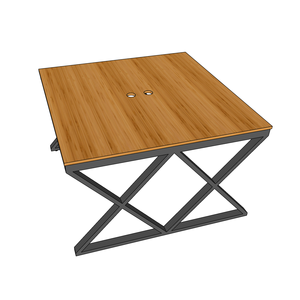 XBamboo 2-Seater Dinng <b>Table</b> Set BFXB011-120x120cm Square Cluster <b>Table</b> with Assembled Iron Legs for Home Bar or Office Use - Product Image 6
