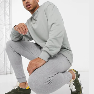 Streetwear hommes recadrée goutte épaule sweat uni Boxy Fit pull français éponge col montant sweat - Product Image 4