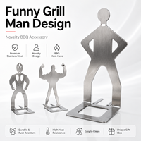 Support de cuisson coréen créatif en forme humaine, figurines amusantes en acier inoxydable pour brochettes de saucisses, idéal pour les fêtes de jardin et les barbecues