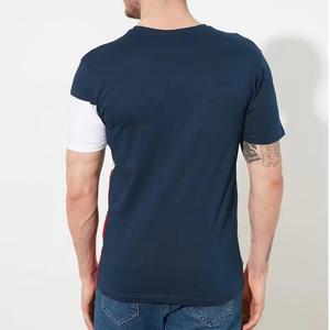 <b>Mens</b> Color Block Stripe T <b>Shirt</b> Red Black <b>White</b> Panel Crew Neck <b>Short</b> <b>Sleeve</b> Urban Streetwear Longline Fit Printed - Product Image 2