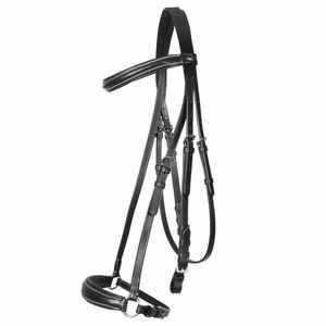Brida de caballo de alta calidad a bajo precio, venta al por mayor, brida de caballo de cuero indio Real resistente negra a la venta - Product Image 1