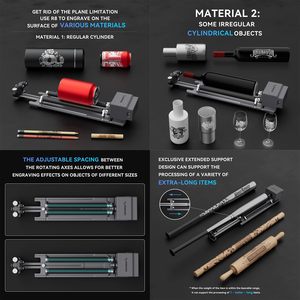 Machine de gravure <span class=keywords><strong>laser</strong></span> Atomstack A10 Pro V2 10W avec rouleau rotatif R6, <span class=keywords><strong>graveur</strong></span> <span class=keywords><strong>laser</strong></span> 0,06 mm pour <span class=keywords><strong>bois</strong></span>, métal, bouteilles, verre, bricolage - Product Image 5