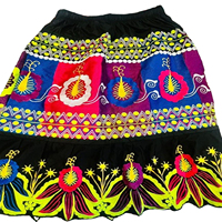 Falda Corta Bordada Estilo Hippie para Mujer con Cordón Ajustable, Estilo Hawaiano, Tradicional para Danza del Vientre, Falda Pohnpei Bordada
