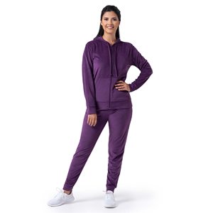Dernier ensemble 2 pièces automne-hiver pour femmes Jogging à capuche avec logo personnalisé et motif uni Tenues de mode pour dames - Product Image 1