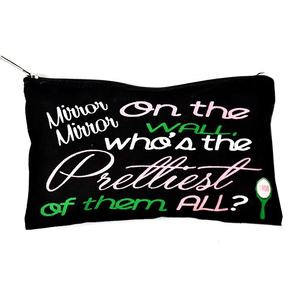 กระเป๋าผ้าฝ้ายปอกระเจาเป็นมิตรต่อสิ่งแวดล้อม,กระเป๋าเดินทางขนาดเล็กพิมพ์ลายตัวอักษรสีดำมีซิปกระเป๋าเครื่องสำอางเครื่องสำอางสำหรับแต่งหน้า - Product Image 1