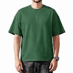 เสื้อยืดผู้ชายปักลายสีเขียว ผ้าถัก แห้งเร็ว ใส่สบายสำหรับฤดูร้อน แขนสั้น โลโก้ด้านหน้า - Product Image 1