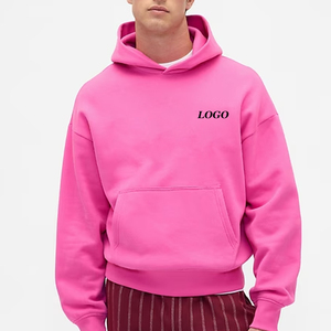Sweat à capuche à épaules tombantes pour homme avec logo personnalisable et manches longues avec poches kangourou, poignets côtelés pour un ajustement décontracté pour homme - Product Image 1