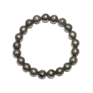 Pyrite Beads กำไลข้อมือ100% แท้ทรงกลมขนาด8มม. ทำจากหินธรรมชาติสร้อยข้อมือโยคะคริสตัลยืดได้ - Product Image 2