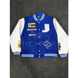 Vente en gros de vestes d'université pour hommes grande taille avec logo personnalisé veste d'université Letterman unie pour l'hiver style High Street - Product Image 6