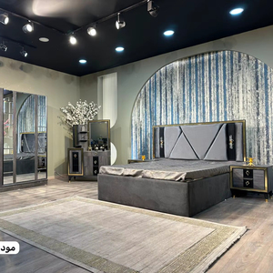 Camas de madera cómodas de lujo contemporáneo Juegos de muebles tapizados de dormitorio modernos para el hogar Casa de campo Apartamentos modernos-Metal - Product Image 1