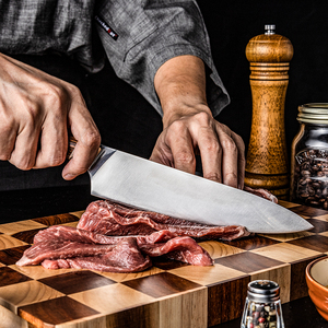 มีดเชฟสุดคมพิเศษมีดทำครัวทำจากสเตนเลสคาร์บอนสูงด้ามจับไม้ - Product Image 4