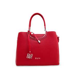 Bolso de mano rojo Formal P35960 clásico y de moda con decoración de cadena hecho de metal de cuero para uso diario o fiesta - Product Image 1