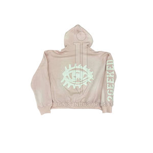 ชุดวอร์มแฟชั่นใหม่สำหรับผู้ชายชุดวอร์มวัสดุหนาสีพื้นออกแบบโลโก้ได้ตามต้องการ - Product Image 3