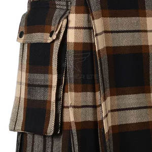 กระโปรงลายตาหมากรุกมีจีบด้านหลังและสายหนังชุดคลาสสิกปรับได้เอวผ้าตาหมากรุกแบบดั้งเดิมสไตล์สก๊อต - Product Image 5