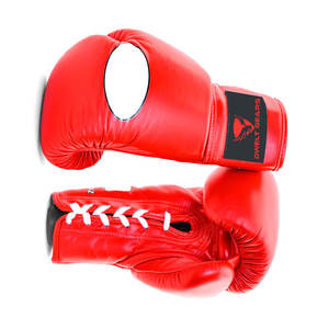 Gants de boxe pour jeunes de haute qualité 8oz Tissu en cuir PU de qualité supérieure avec conception à lacets pour les arts martiaux - Product Image 4