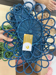 Sets de table en rotin Boho pour table de mariage rustique, tapis de table en rotin coloré avec prix bon marché - Product Image 5