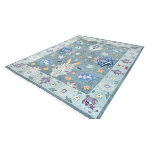 Oushak พรมขนสัตว์แบบถักมือและหมุนลายดอกไม้แบบดั้งเดิมซักได้สำหรับใช้ในบ้านในห้องนั่งเล่น - Product Image 4