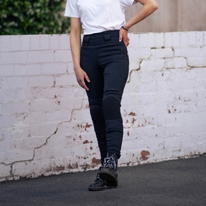 OEM Custom Fabric Sportswear Moto <b>Leggings</b> <b>Women</b> Abrasion Resistant <b>Waterproof</b> Anti-UV Stretch Fit Protection Black - Product Image 5