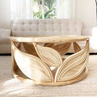 Magnifique table en rotin luxueuse faite à la main, design unique, table ronde pour salon, décoration