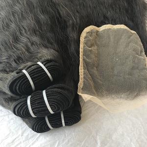 Extensions de cheveux humains mongoliens lisses, non traités, à cuticules alignées, vierges, Yaki, de 18 pouces, provenant d'un vendeur de cheveux indiens - Product Image 3