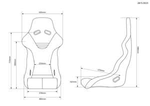 Asiento de coche deportivo Premium Monza 424 FRP tela Durable modificado asiento de cubo completo asiento deportivo de coche con reposacabezas ajuste Universal OEM - Product Image 4