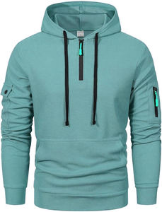 Quarter <b>Zip</b> <b>Hoodies</b> Wholesale Autumn Essentials Men's Oversized <b>Hoodies</b> Solid Color Zipper <b>Hoodies</b> Custom - Product Image 6