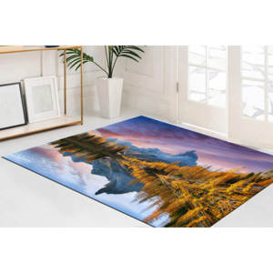 Tapis imprimé paysage naturel : Décoration de ferme, facile à nettoyer, antidérapant, tapis fin non tissé - Product Image 1