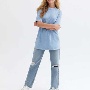 Prix de gros Vêtements décontractés T-shirt uni à manches courtes pour femmes délavés à l'acide Meilleur design T-shirt le plus vendu pour femmes à séchage rapide délavés à l'acide - Product Image 4